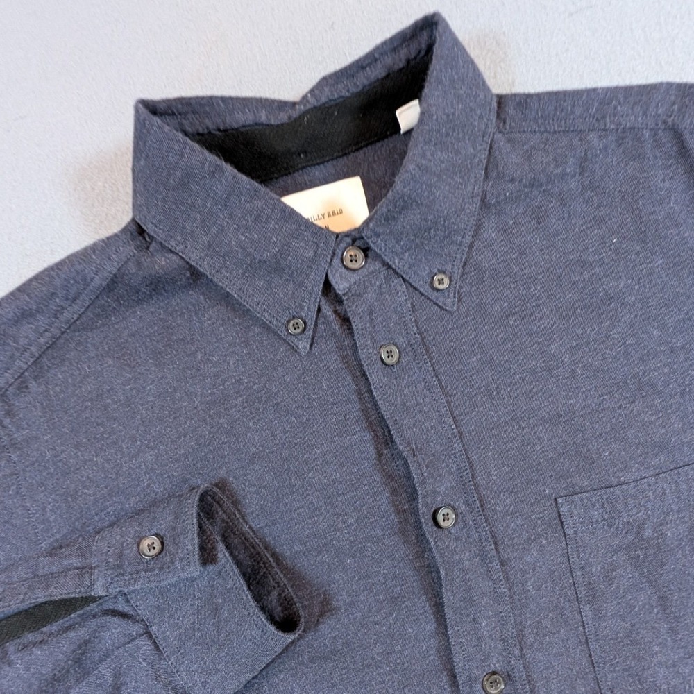 Billy Reid Button Down Shirt Mens Medium Long Sleeve Standard Fit Flannel